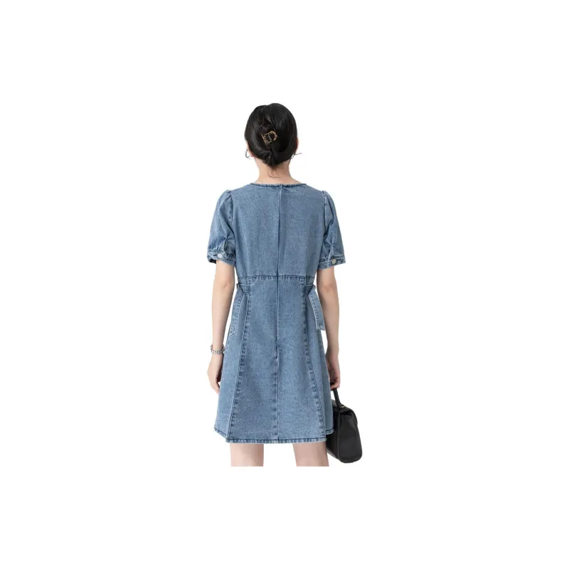 Gui'er Short-Sleeved Dresses Women's Blue-1