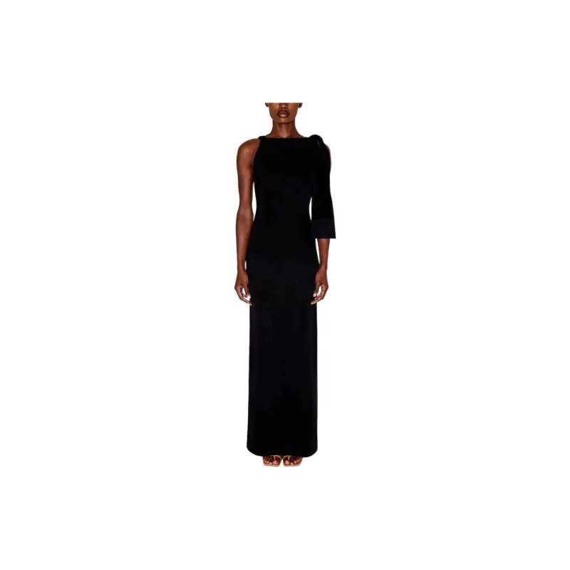 Khy DROP 004 Sueded Stretch Knotted Maxi Dress Sleeveless Dress Women's Black-4