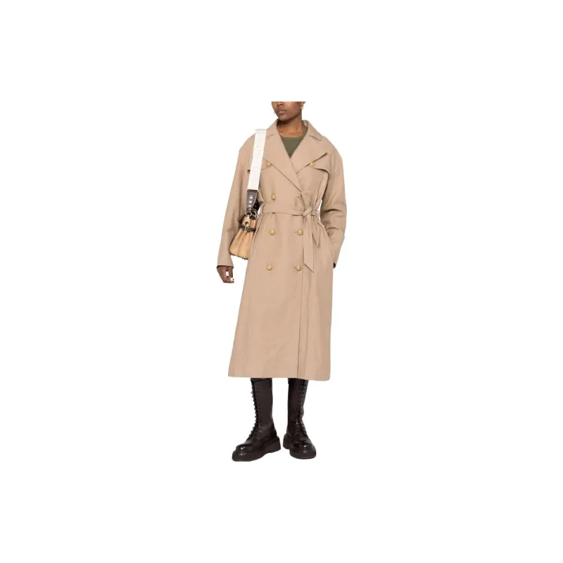 BALMAIN Trench Coats Women's Sandy Beige-1