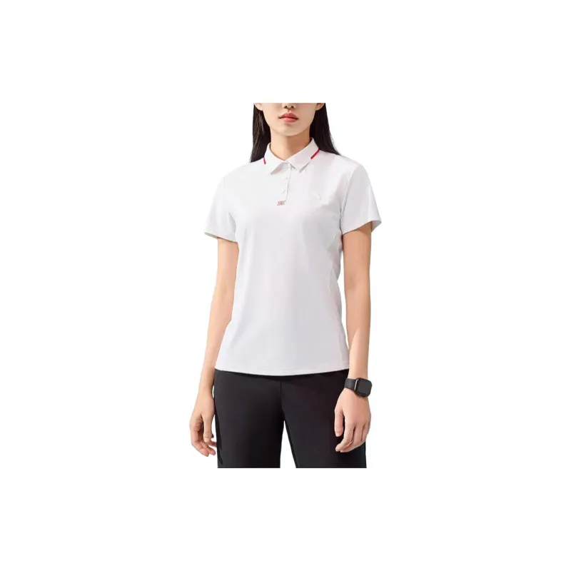 Anta Variety Training Collection Polo Shirt Women's Snowflake White-2