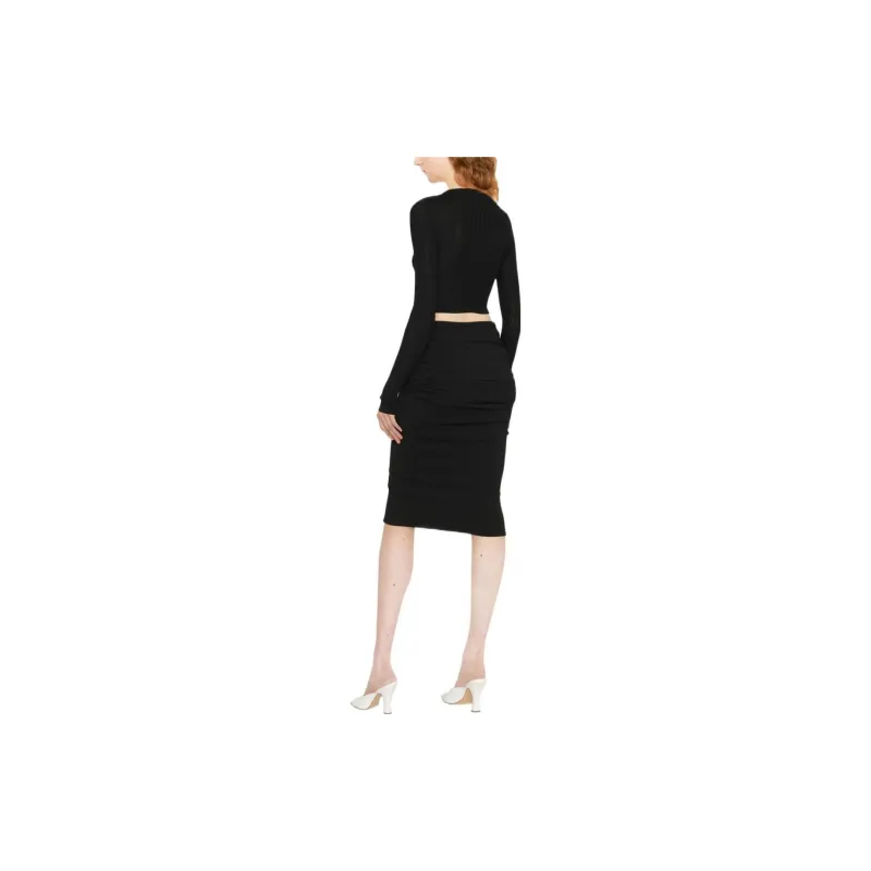 VERSACE Casual Long Skirts Women's Black-2