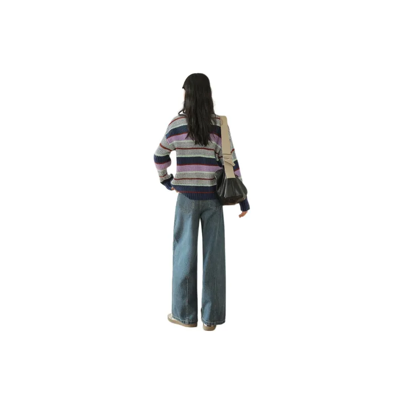 【dme】 Knitwear Women's Gray Stripes-0