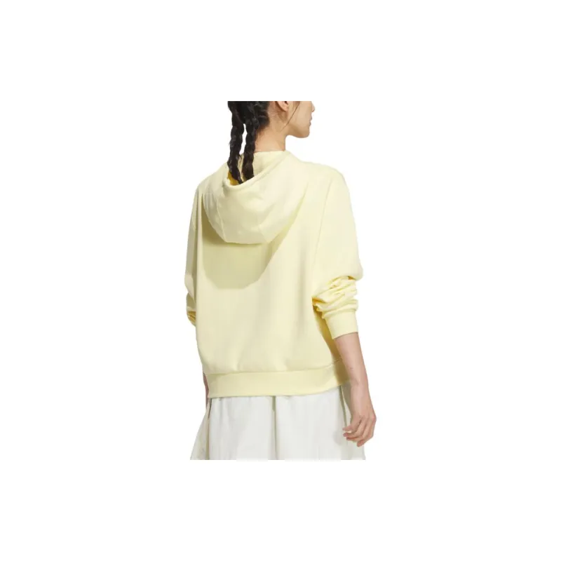 Adidas Lounge FW24 ELEVATED DOUBLEKNIT HOODIE Sweatshirt Women's Yellow-2