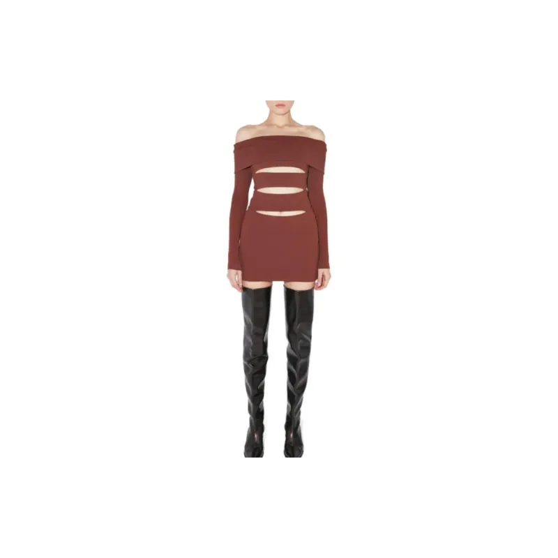 Misbhv Long Sleeved Dresses Women's Brown-2
