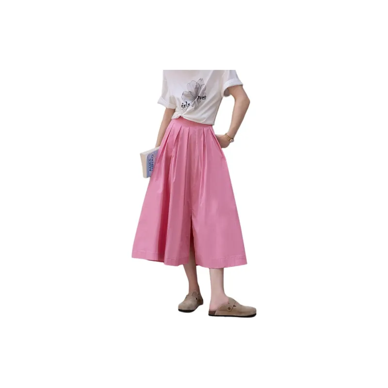 【dme】 Casual Long Skirts Women's Light Pink-2