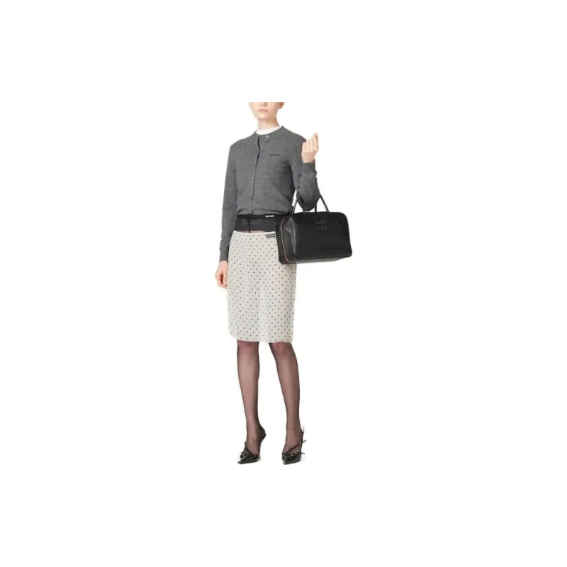 MIU MIU Mid Rise Polka Dot Midi Skirt-1