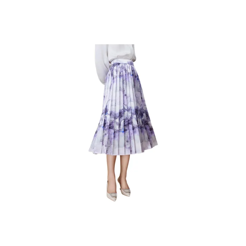BBLLUUEE Casual Long Skirt Women's Mist Purple-3