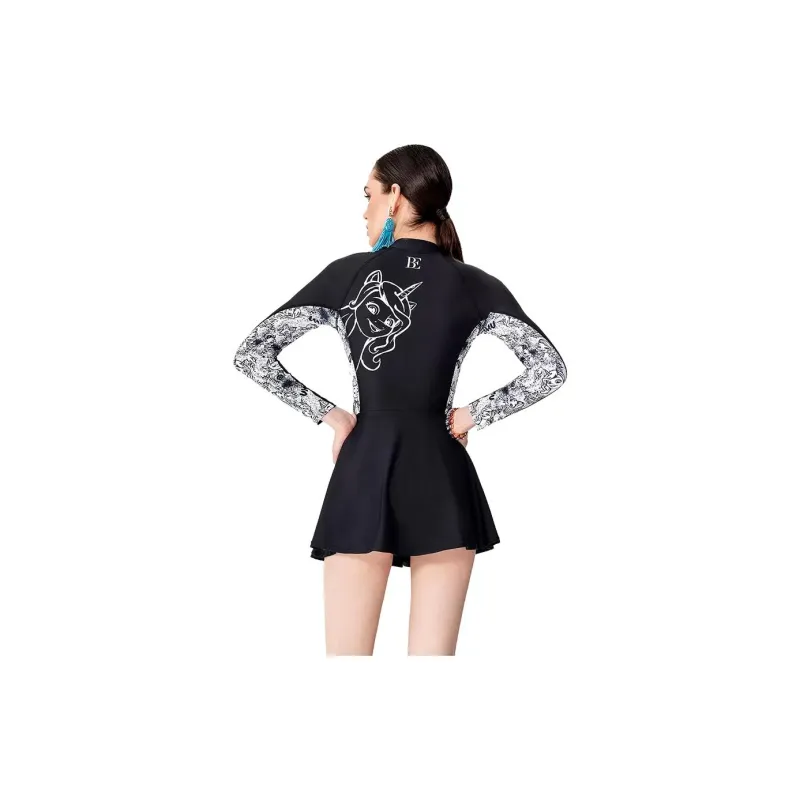 BALNEAIRE Pony Berry Co branded Model One Piece Swimsuits Women's Trendy Black-2