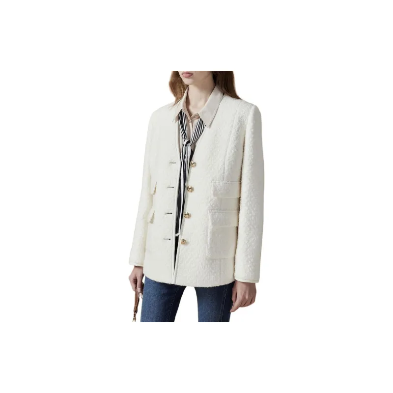 DKNY Coats Women's White-4