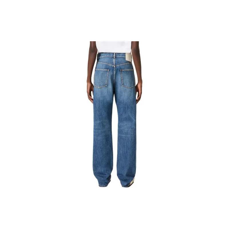 Valentino Logo Patch Straight Leg Jeans-2