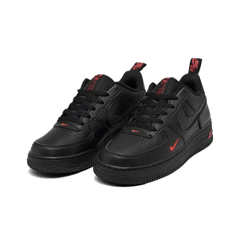 Nike Air Force 1 Anti-Slip Wear-Resistant Low-Top Kids' Skateboarding Shoes Black Teenagers-2