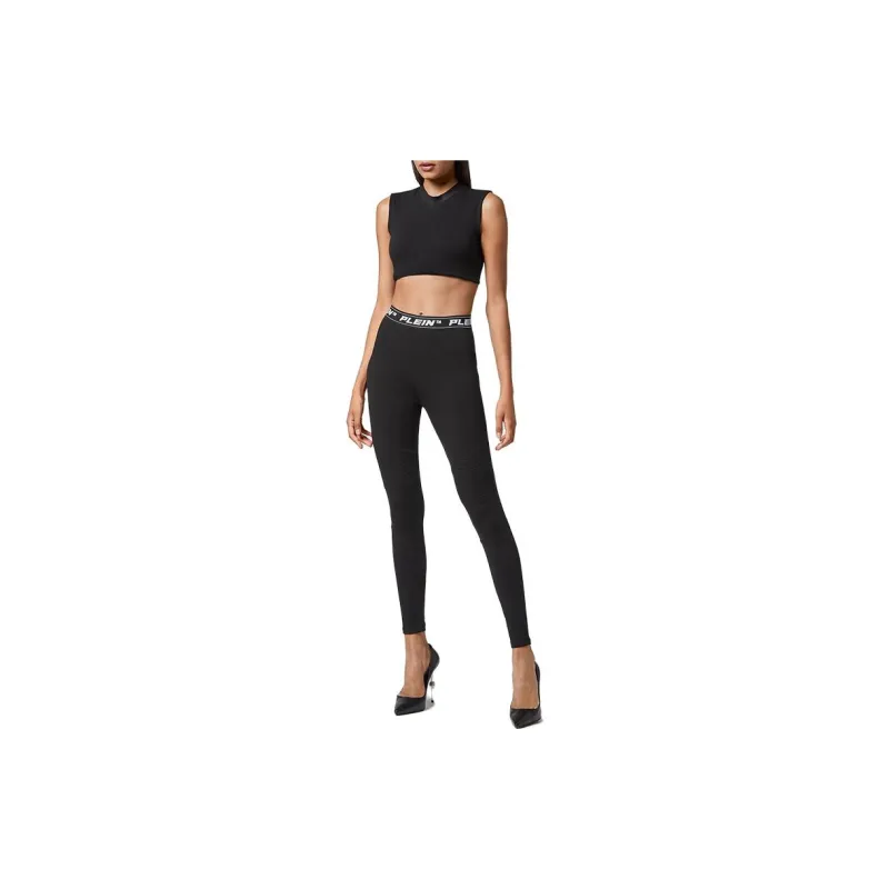 PHILIPP PLEIN Logo waistband Leggings-3
