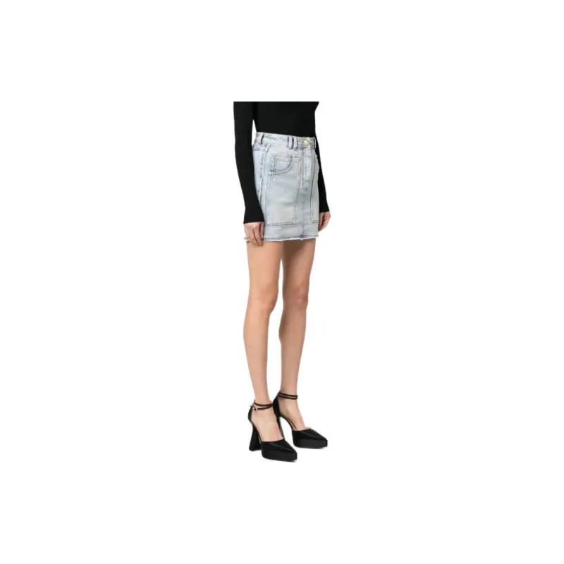 BALMAIN Denim Short Skirts Women's Blue-3