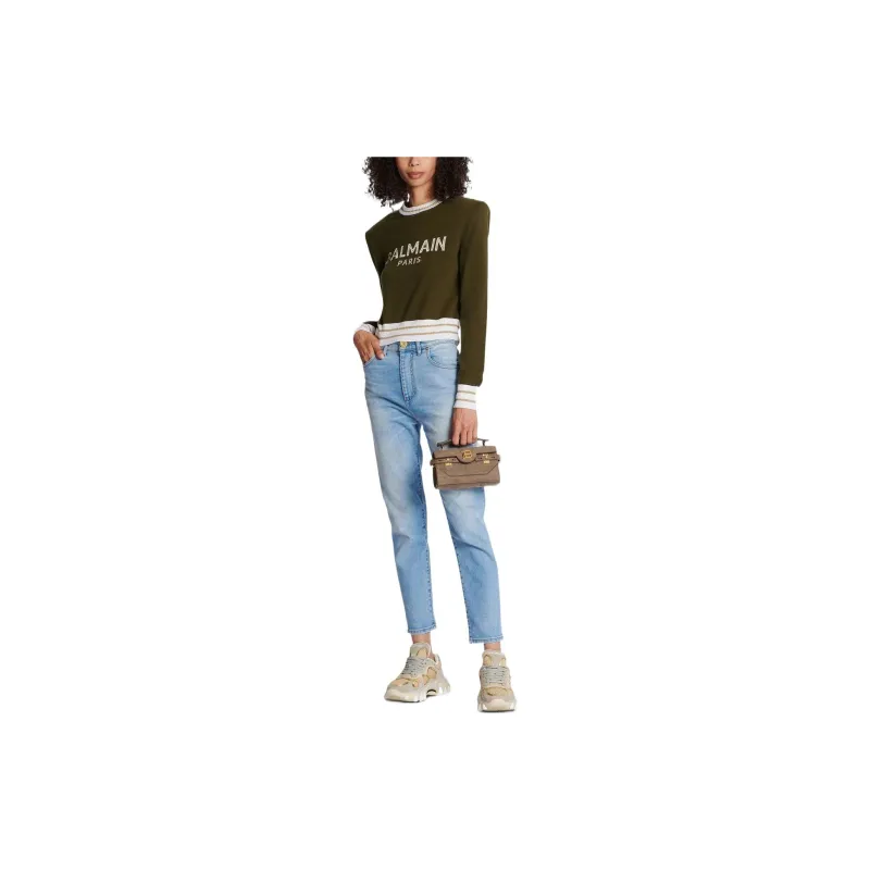BALMAIN FW22 Cashmere Sweater Women's Green-1