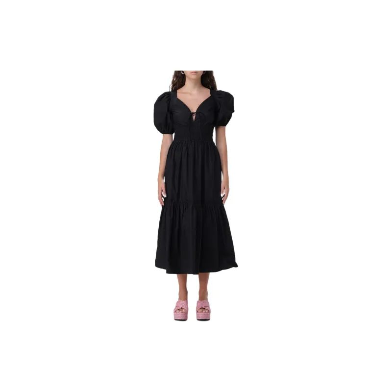 GANNI Poplin Long Smock Dress-1