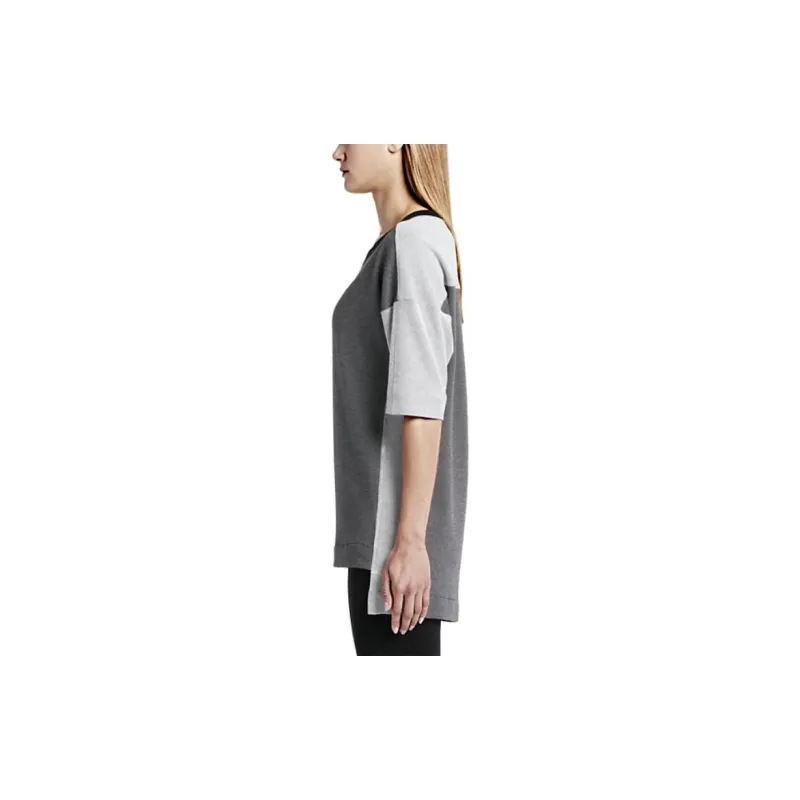 Nike Drop Shoulder Sleeve T Shirt Women's Gray-4