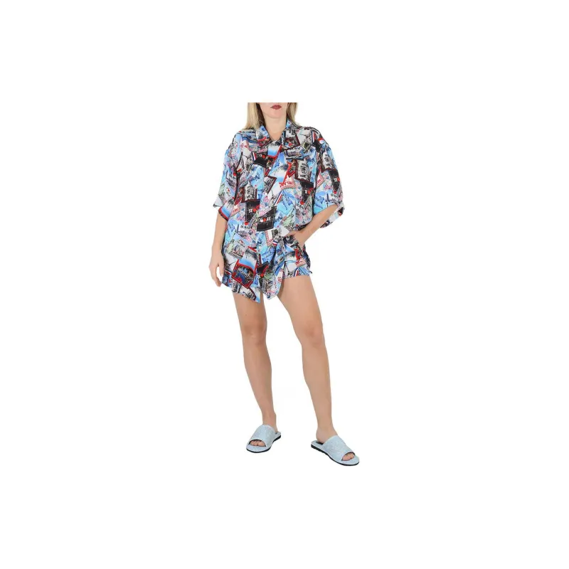 Balenciaga Casual Shorts Regular Women's Blue-2