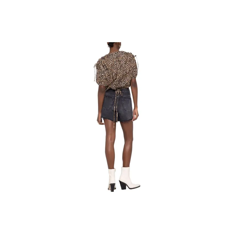 PINKO Leopard Printed Cropped Blouse-2