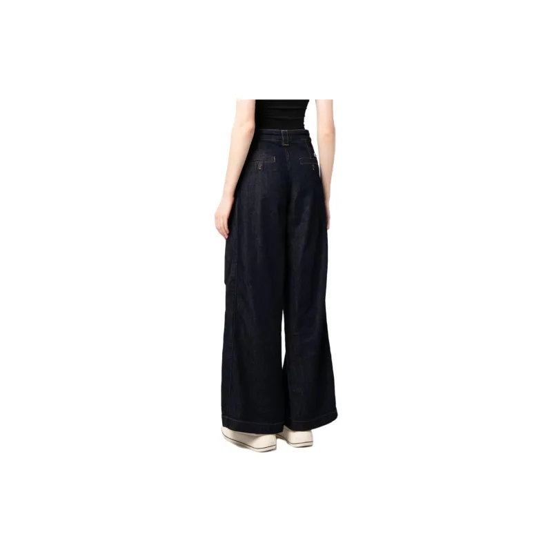 LACOSTE Logo-embroidered Wide-leg Jeans-1