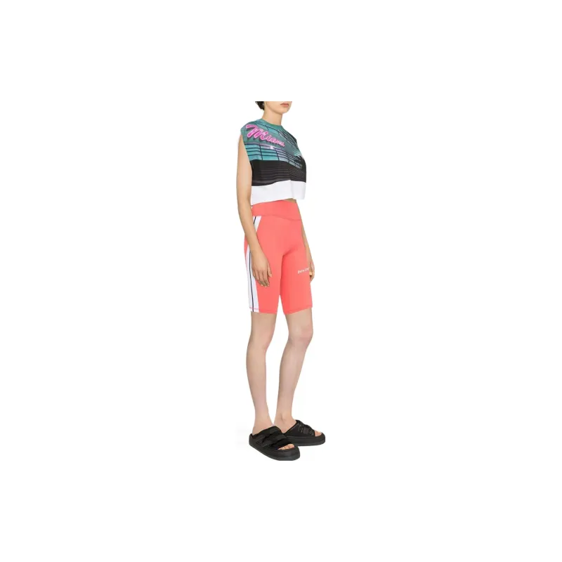 PALM ANGELS Side Stripe Cycling Shorts Peach-3