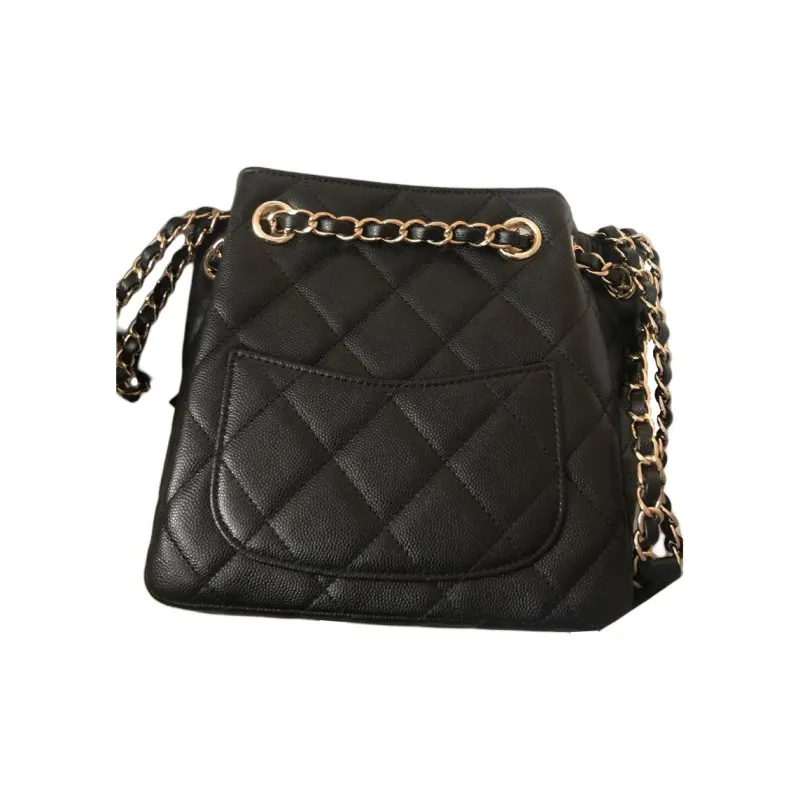 CHANEL 21B Fall Cow Leather Bucket Bags Crossbody Bag, Shoulder Bag Unisex Black-1
