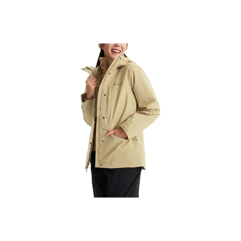 Columbia Omni Heat FW24 Waterproof And Warm Windbreaker Jacket Women's Apricot Yellow-3