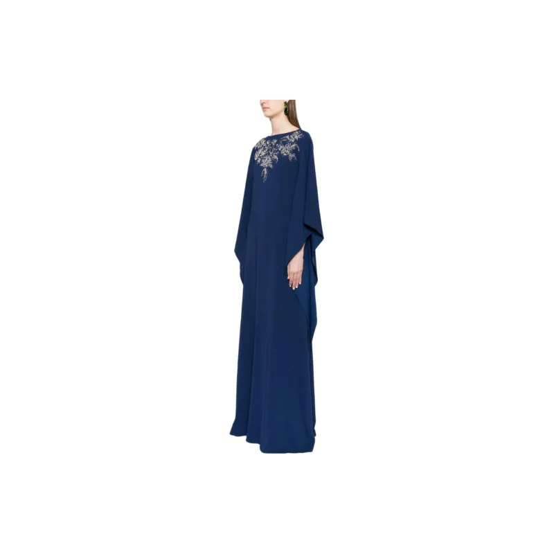 Marchesa Notte Floral embroidered Crepe Kaftan Dress-3