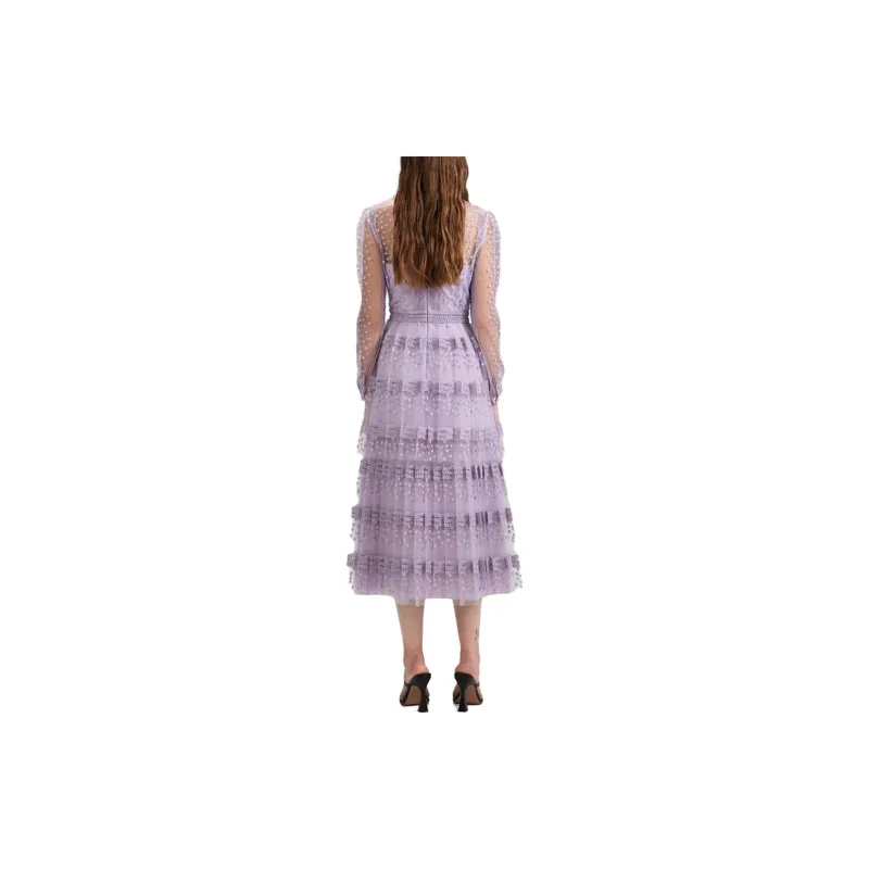 Self portrait Long Sleeved Dress Women's Lilac-1