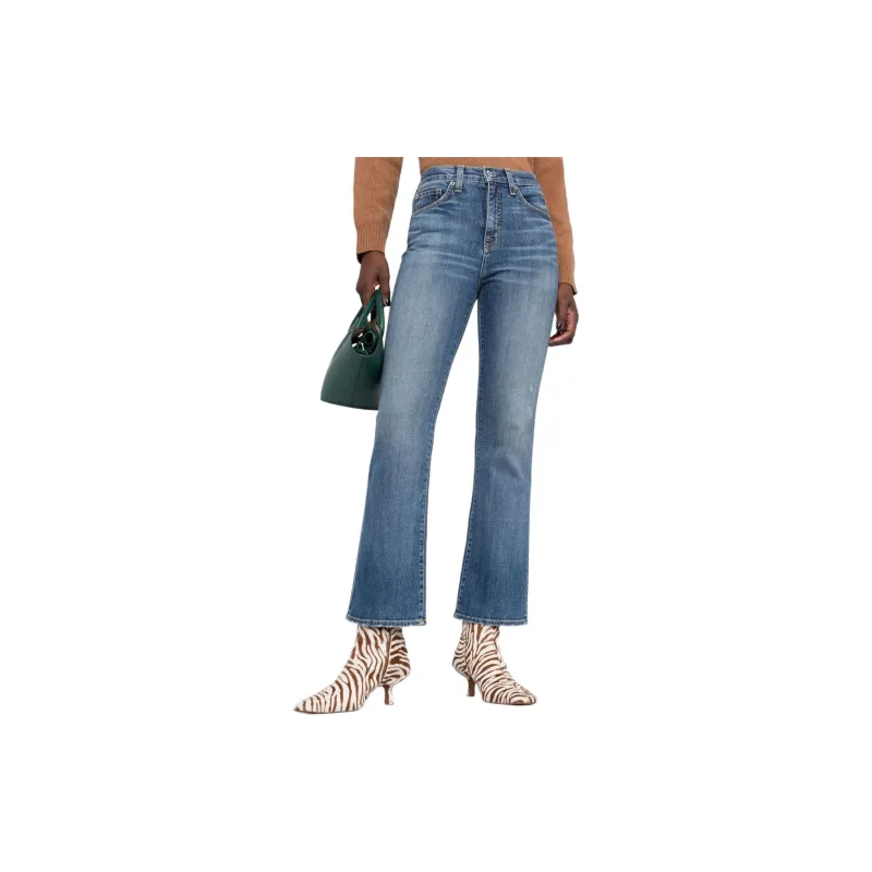 NILI LOTAN High rise Bootcut Bleach effect Jeans-1