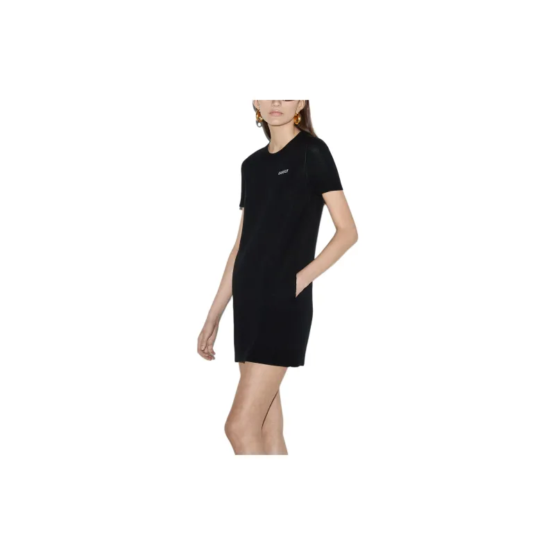 GUCCI SS24 Short Sleeved Dress Women's Black-3