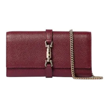 GUCCI Jackie 1961 Leather Wallet Women's Red