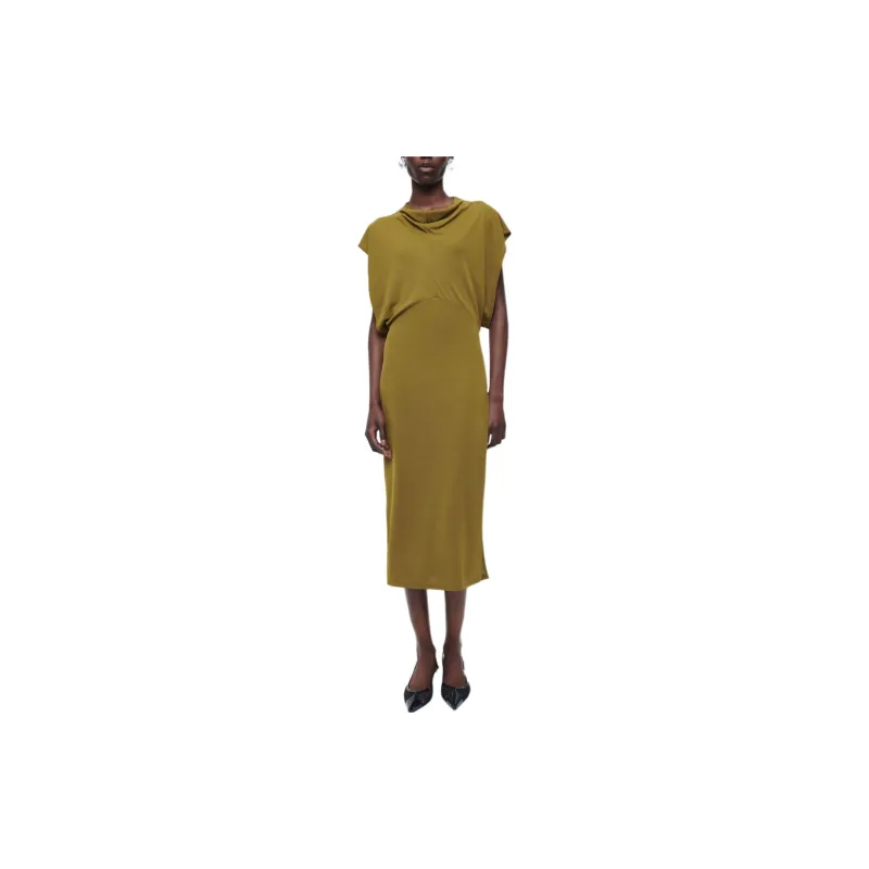 COS Short Sleeved Dresses Women's Khaki Green-4