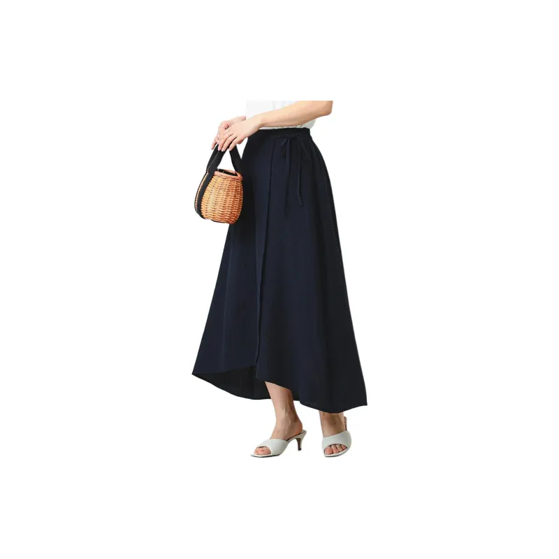 Beams Casual Long Skirts Women's Marine Blue-5