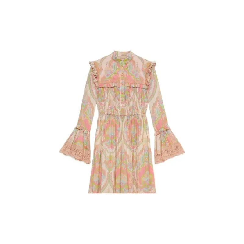 GUCCI Long Sleeved Dresses Women's Pink-6