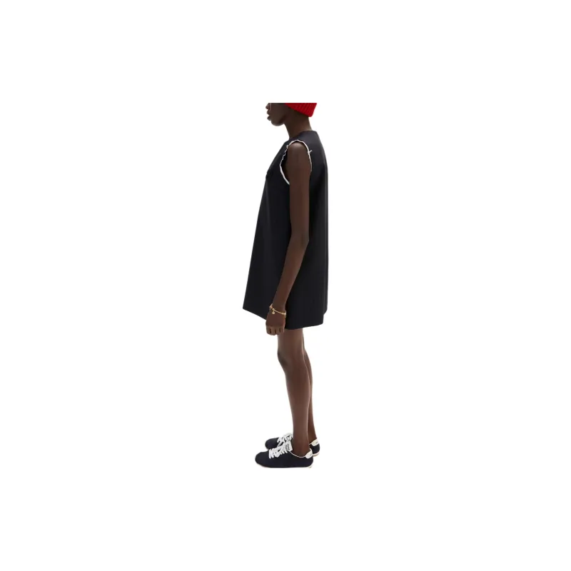 MIU MIU Logo Appliqué Sleeveless Mini Dress-3
