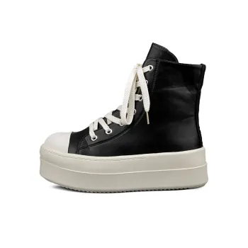 WENPU Height Increasing Wear Resistant Slip Resistant High Top Skateboard Shoes Women's Black