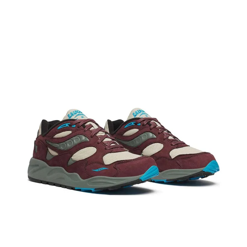 Saucony Grid Shadow 2 Anti Slip Wear Resistant Low Top Running Shoes Unisex Green Beige Gray-2