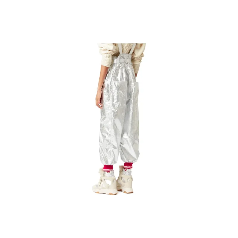 ISABEL MARANT Knitted Sweatpants Women's Silver-3