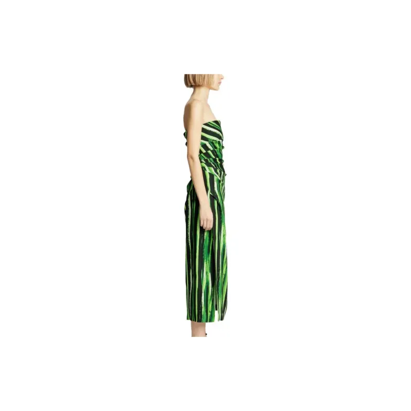 PROENZA SCHOULER Graphic print Strapless Midi Dress-3