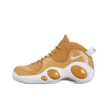 Nike Zoom Flight 95 Anti-Slip Wear-Resistant Mid-Top Vintage Basketball Shoes Unisex Orange White