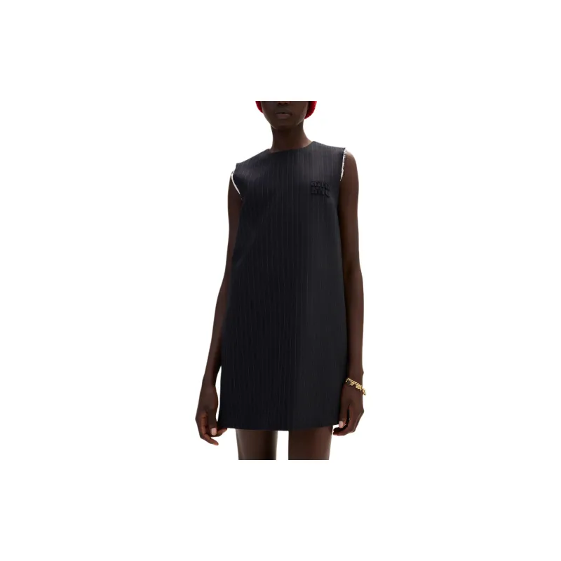 MIU MIU Logo Appliqué Sleeveless Mini Dress-1