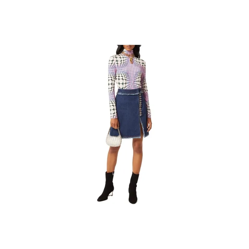 Paco Rabanne Denim Short Skirts Women's Blue-2