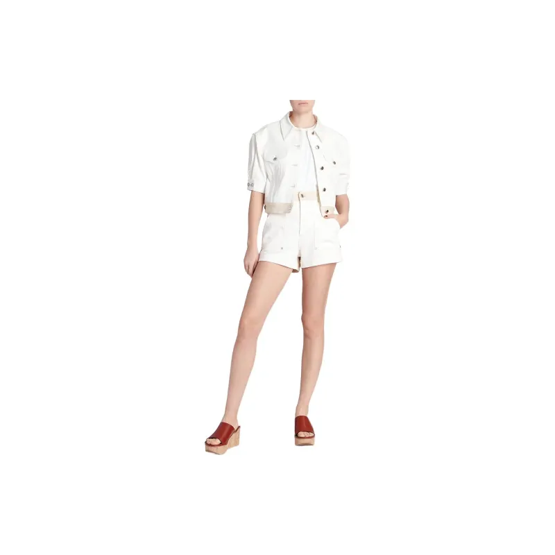 Chloe Denim Shorts Women's White-3