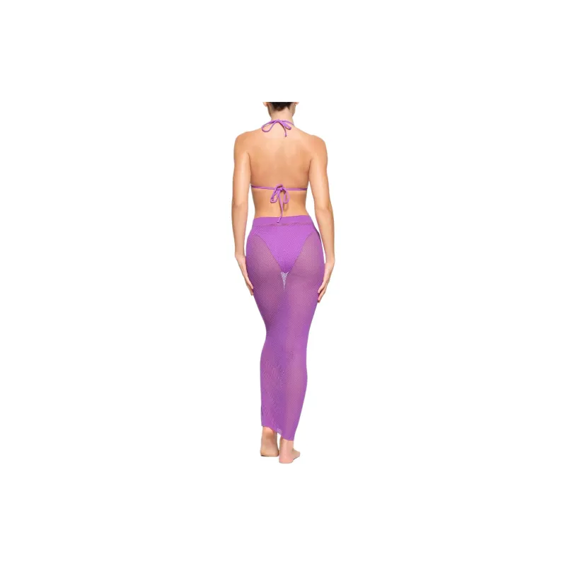 SKIMS WARP KNIT COVER UP LONG TUBE SKIRT Casual Long Skirts Women's VIOLET/Violet-2