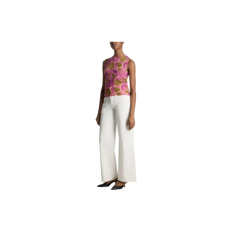 St. John Floral-print Organic Wool Vest-4
