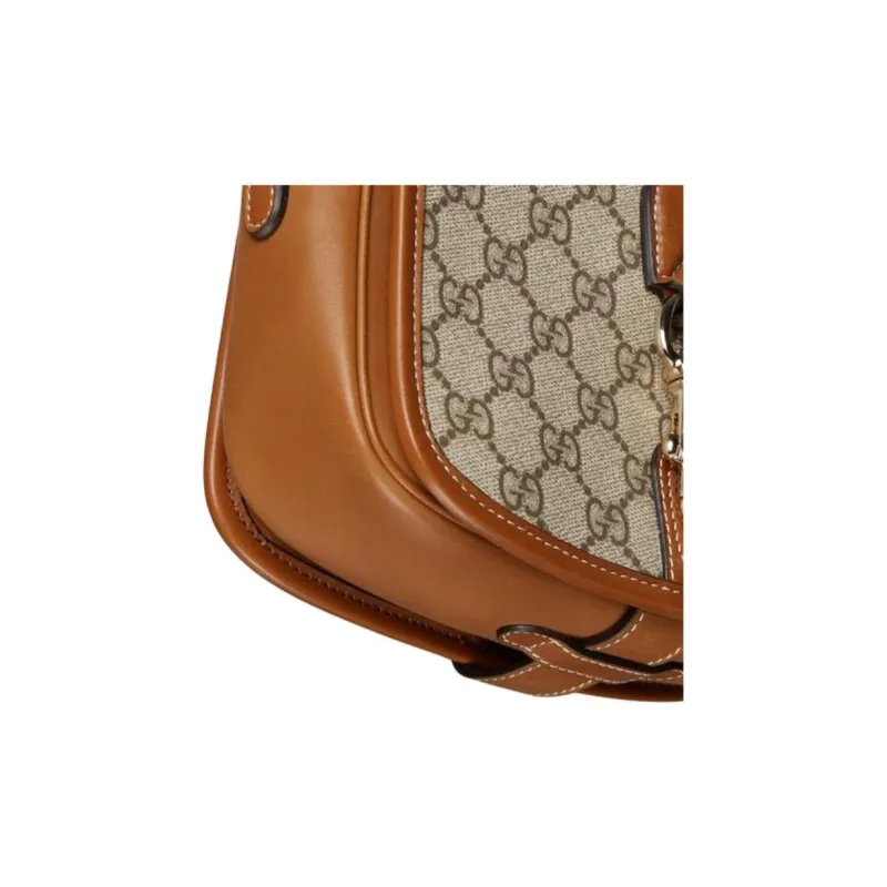 GUCCI Coated Canvas Portable Crossbody Bag, Shoulder Bag Mini Women's Beige & Dark Brown-5