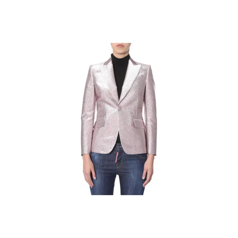 DSQUARED 2 Glitter Detail Single Breasted Blazer-2