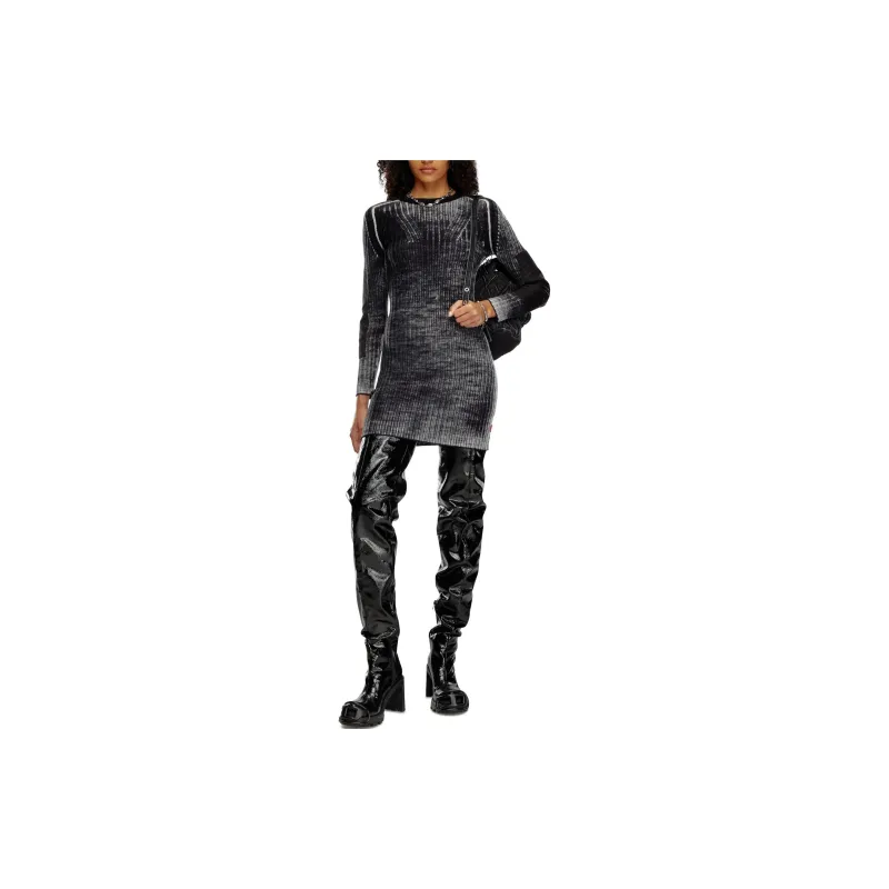 DIESEL Long Sleeved Dress Women's Black-1