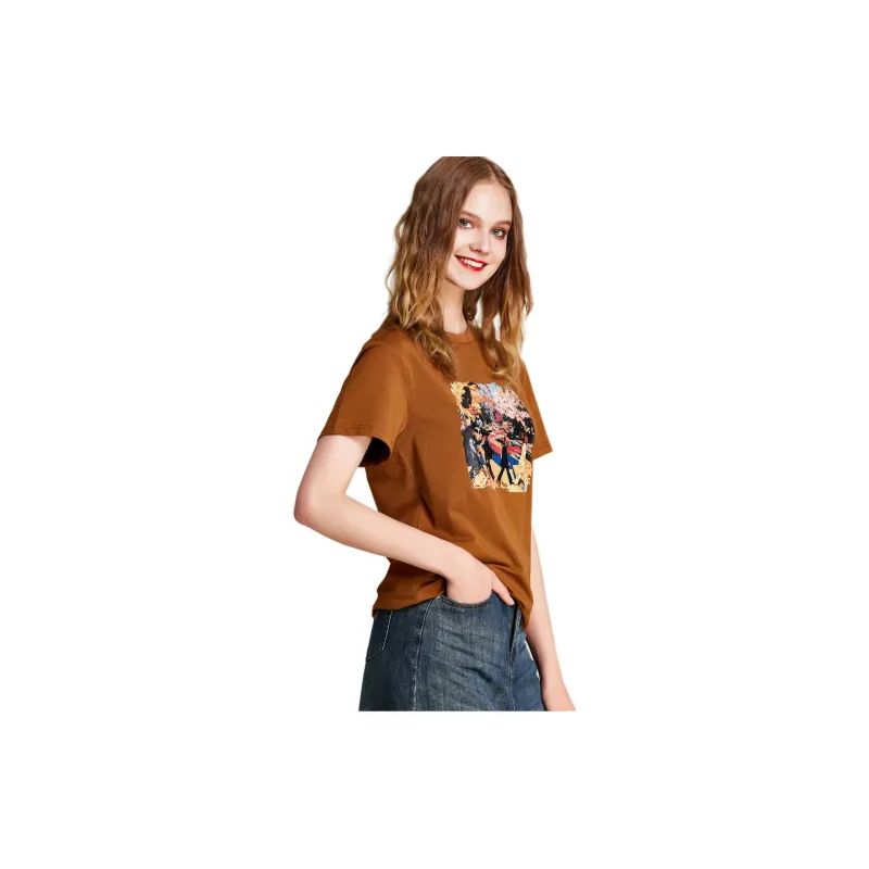 HAVVA Regular T Shirt Women's Caramel-2