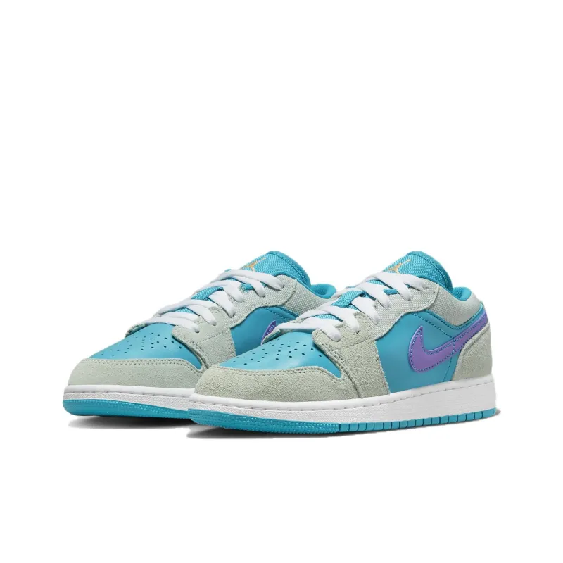 Jordan Air Jordan 1 Low SE Cushioning Anti-Slip And Wear-Resistant Low-Top Children's Basketball Shoes Gray Teenagers-2